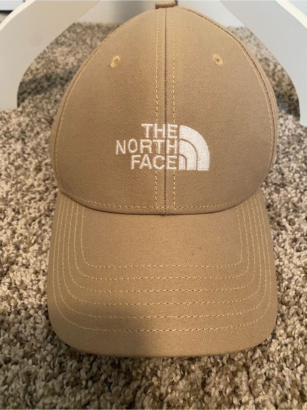 The North Face Tan Baseball Cap with White Logo Unisex One Size